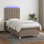 Preview: ARDEBO.de - Boxspringbett mit Matratze & LED Taupe 90x190 cm Stoff