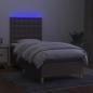 Preview: Boxspringbett mit Matratze & LED Taupe 90x190 cm Stoff