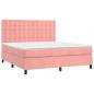 Preview: Boxspringbett mit Matratze & LED Rosa 180x200 cm Samt