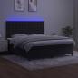 Preview: Boxspringbett mit Matratze & LED Schwarz 180x200 cm Samt