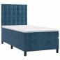 Preview: Boxspringbett mit Matratze & LED Dunkelblau 90x190 cm Samt