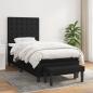 Preview: ARDEBO.de - Boxspringbett mit Matratze Schwarz 100x200 cm Stoff