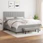 Preview: ARDEBO.de - Boxspringbett mit Matratze Hellgrau 160x200 cm Stoff