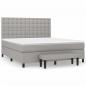 Preview: Boxspringbett mit Matratze Hellgrau 160x200 cm Stoff