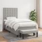 Preview: ARDEBO.de - Boxspringbett mit Matratze Hellgrau 80x200 cm Stoff