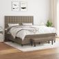 Preview: ARDEBO.de - Boxspringbett mit Matratze Taupe 180x200 cm Stoff