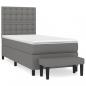 Preview: Boxspringbett mit Matratze Dunkelgrau 80x200 cm Stoff