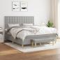 Preview: ARDEBO.de - Boxspringbett mit Matratze Hellgrau 160x200 cm Stoff