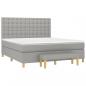 Preview: Boxspringbett mit Matratze Hellgrau 160x200 cm Stoff