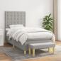 Preview: ARDEBO.de - Boxspringbett mit Matratze Hellgrau 80x200 cm Stoff