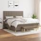 Preview: ARDEBO.de - Boxspringbett mit Matratze Taupe 180x200 cm Stoff