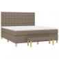 Preview: Boxspringbett mit Matratze Taupe 180x200 cm Stoff