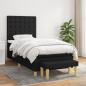 Preview: ARDEBO.de - Boxspringbett mit Matratze Schwarz 100x200 cm Stoff