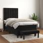 Preview: ARDEBO.de - Boxspringbett mit Matratze Schwarz 90x190 cm Samt