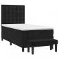 Preview: Boxspringbett mit Matratze Schwarz 90x190 cm Samt