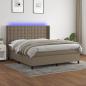 Preview: ARDEBO.de - Boxspringbett mit Matratze & LED Taupe 180x200 cm Stoff