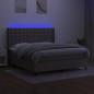 Preview: Boxspringbett mit Matratze & LED Taupe 180x200 cm Stoff