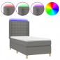 Preview: Boxspringbett mit Matratze & LED Dunkelgrau 80x200 cm Stoff