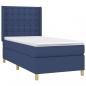 Preview: Boxspringbett mit Matratze & LED Blau 80x200 cm Stoff