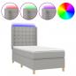 Preview: Boxspringbett mit Matratze & LED Hellgrau 100x200 cm Stoff