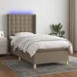 Preview: ARDEBO.de - Boxspringbett mit Matratze & LED Taupe 80x200 cm Stoff