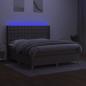 Preview: Boxspringbett mit Matratze & LED Taupe 180x200 cm Stoff