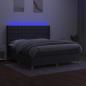 Preview: Boxspringbett mit Matratze & LED Dunkelgrau 160x200 cm Stoff