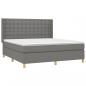 Preview: Boxspringbett mit Matratze & LED Dunkelgrau 160x200 cm Stoff