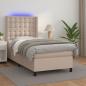 Preview: ARDEBO.de - Boxspringbett mit Matratze & LED Cappuccino-Braun 90x200cm