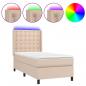 Preview: Boxspringbett mit Matratze & LED Cappuccino-Braun 90x200cm