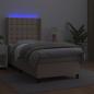 Preview: Boxspringbett mit Matratze & LED Cappuccino-Braun 90x200cm