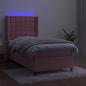 Preview: Boxspringbett mit Matratze & LED Rosa 90x200 cm Samt