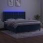 Preview: Boxspringbett mit Matratze & LED Dunkelblau 180x200 cm Samt