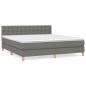 Preview: Boxspringbett mit Matratze Dunkelgrau 160x200 cm Stoff