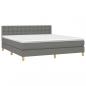 Preview: Boxspringbett mit Matratze Dunkelgrau 160x200 cm Stoff