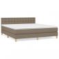 Preview: Boxspringbett mit Matratze Taupe 180x200 cm Stoff