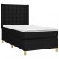 Preview: Boxspringbett mit Matratze & LED Schwarz 100x200 cm Stoff