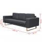 Preview: 2-Sitzer und 3-Sitzer Sofa Set Dunkelgrau