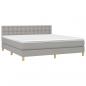 Preview: Boxspringbett mit Matratze Hellgrau 160x200 cm Stoff