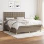 Preview: ARDEBO.de - Boxspringbett mit Matratze Taupe 180x200 cm Stoff