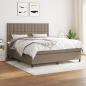 Preview: ARDEBO.de - Boxspringbett mit Matratze Taupe 180x200 cm Stoff