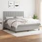 Preview: ARDEBO.de - Boxspringbett mit Matratze Hellgrau 160x200 cm Stoff 