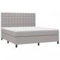 Preview: Boxspringbett mit Matratze Hellgrau 160x200 cm Stoff 