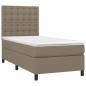 Preview: Boxspringbett mit Matratze Taupe 90x190 cm Stoff