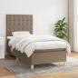 Preview: ARDEBO.de - Boxspringbett mit Matratze Taupe 80x200 cm Stoff