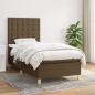 Preview: ARDEBO.de - Boxspringbett mit Matratze Dunkelbraun 100x200 cm Stoff