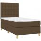 Preview: Boxspringbett mit Matratze Dunkelbraun 100x200 cm Stoff