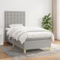 Preview: ARDEBO.de - Boxspringbett mit Matratze Hellgrau 100x200 cm Stoff