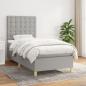 Preview: ARDEBO.de - Boxspringbett mit Matratze Hellgrau 80x200 cm Stoff