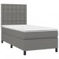 Preview: Boxspringbett mit Matratze Dunkelgrau 80x200 cm Stoff